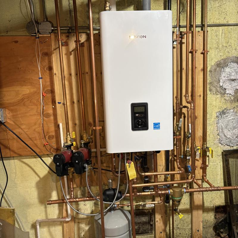 Navien fire tube combination boiler and piping Navien fire tube combination boiler and piping
