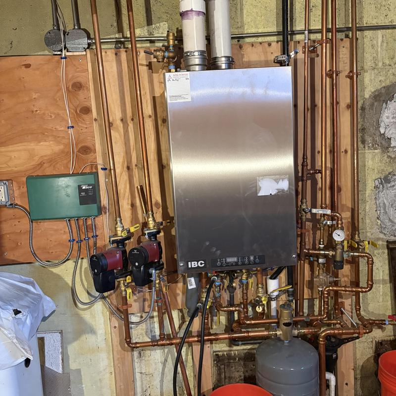 IBC combination boiler with copper piping installation IBC combination boiler with copper piping installation