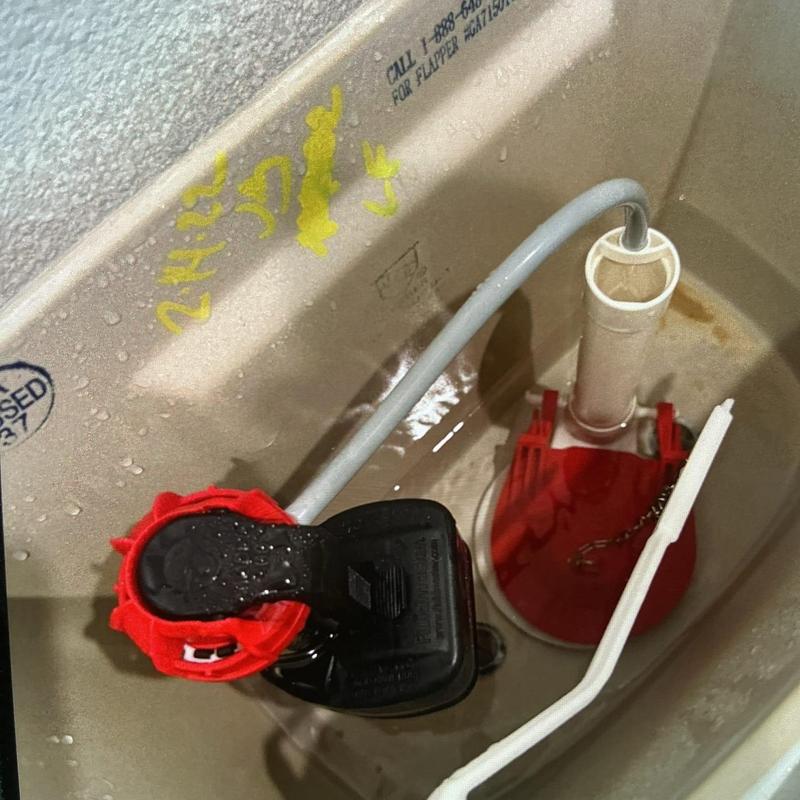 3-inch toilet flapper and fill valve installation inside tank