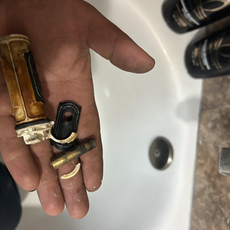 Shower valve internals removed for repair Shower valve internals removed for repair