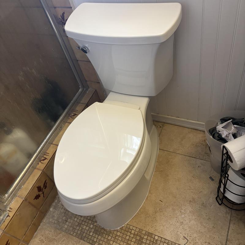 Toilet installation with new flange and angle stop