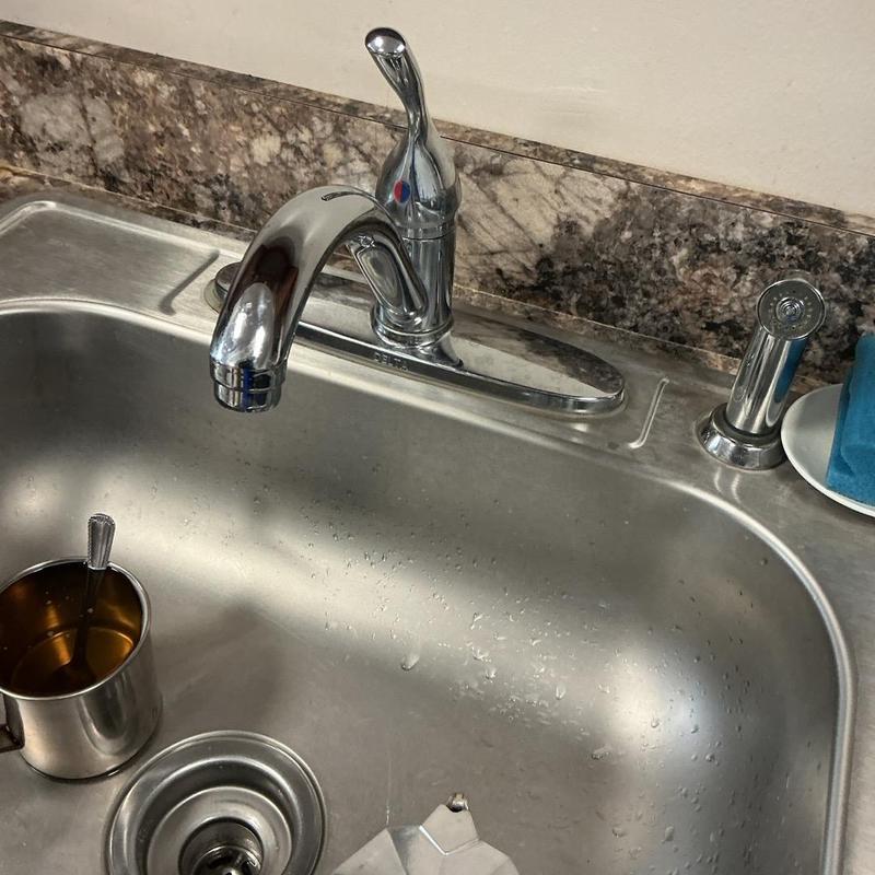 Delta kitchen faucet installed in break room sink Delta kitchen faucet installed in break room sink