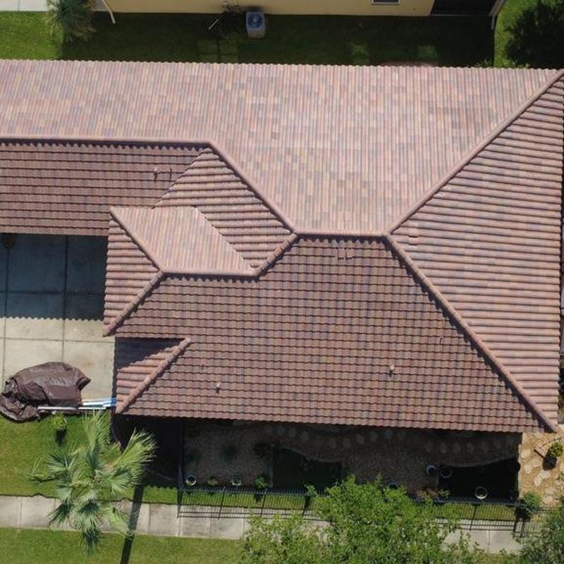 Tile roof with Palm Beach Blend Eagle Tile installed Tile roof with Palm Beach Blend Eagle Tile installed