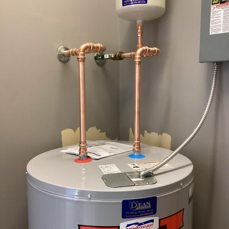 Electric water heater with new copper piping and expansion tank