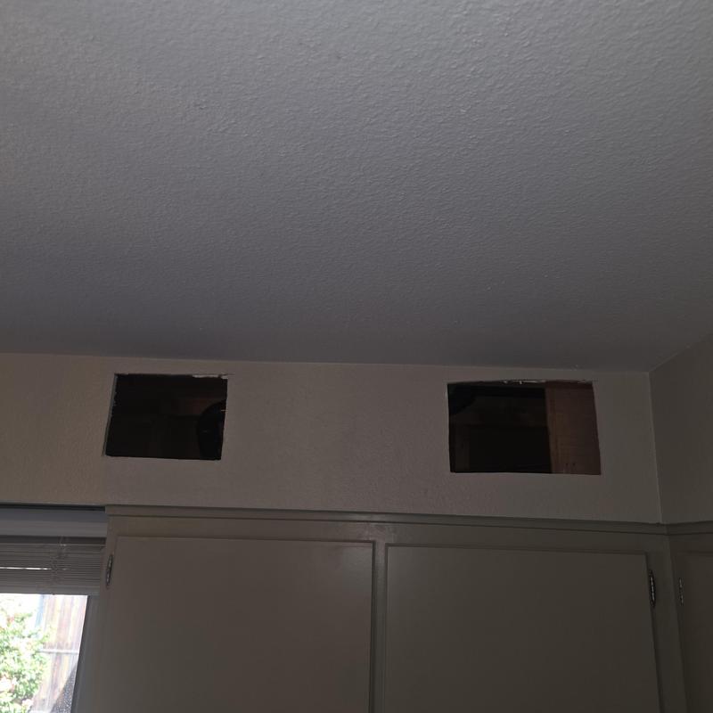 Kitchen ceiling access holes for drain line repair