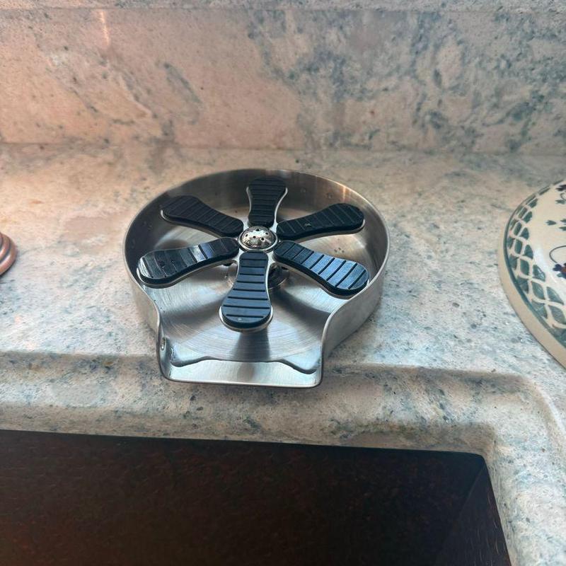 Glass rinser installation on kitchen countertop