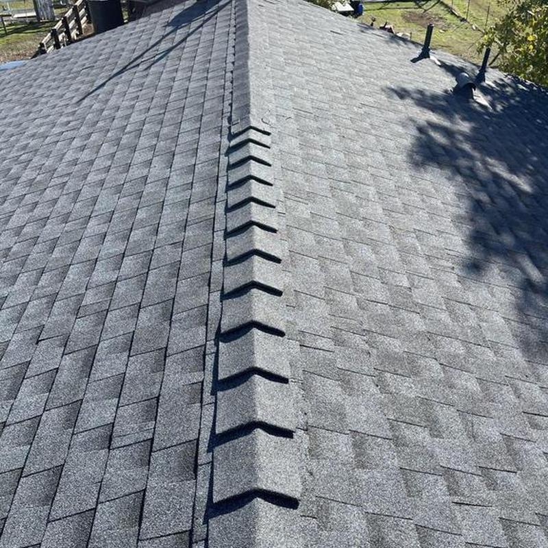 50-year asphalt shingle roof with ridge cap in Copperopolis