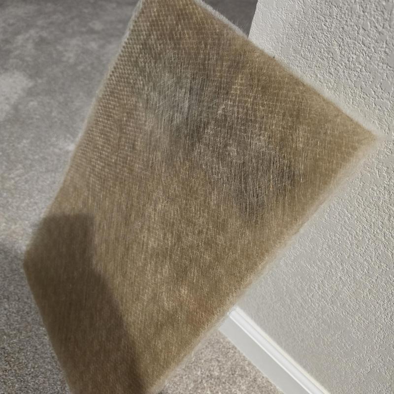 Electronic air filter showing heavy dirt buildup Electronic air filter showing heavy dirt buildup