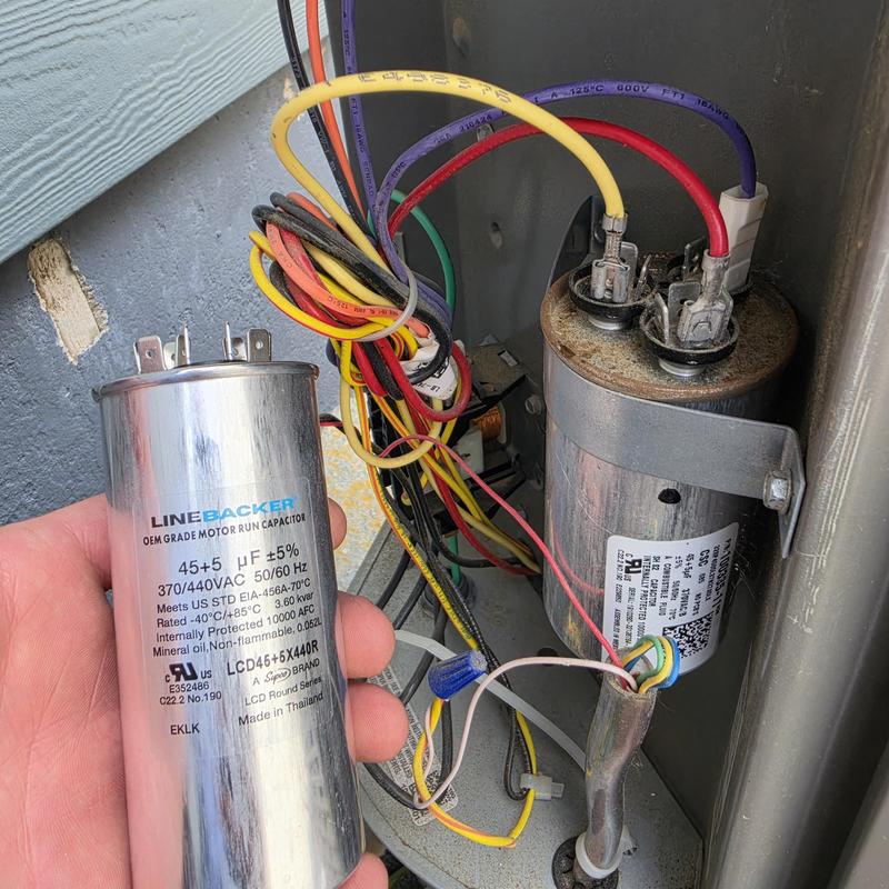 Motor run capacitor replacement for Lennox AC unit Motor run capacitor replacement for Lennox AC unit