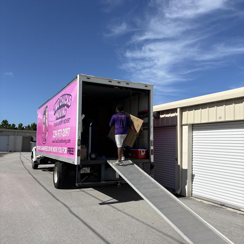 Storage unit contents moved into truck ramp