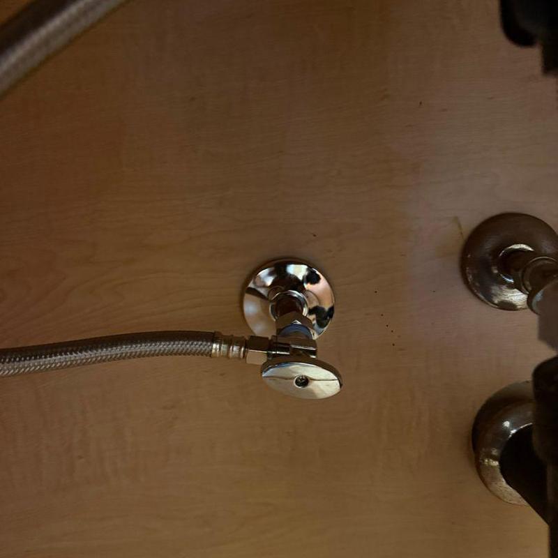 Lav faucet water supply valve installation under sink