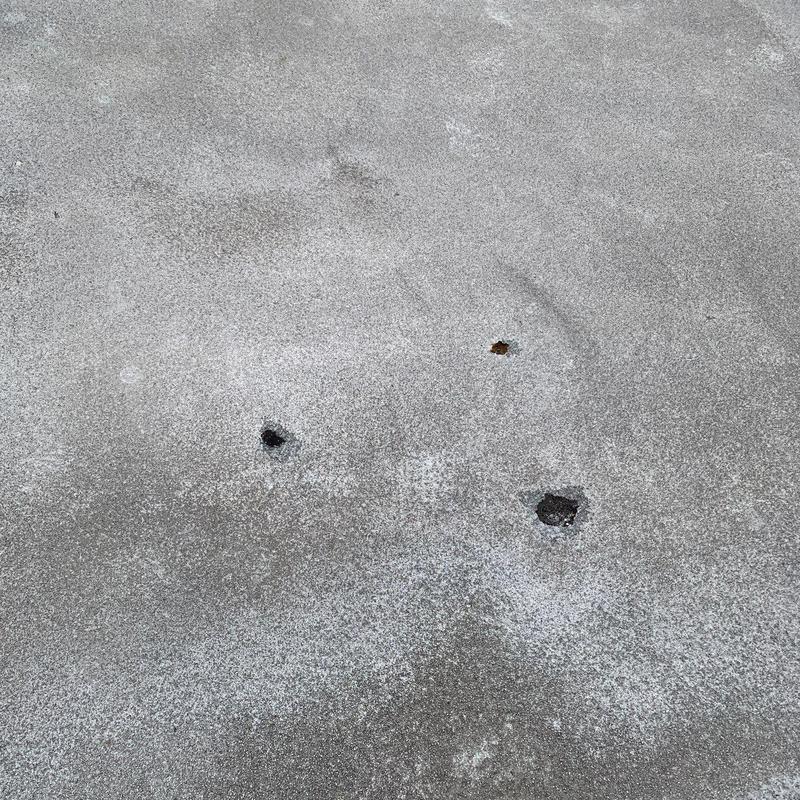 Commercial roof hail damage with surface granule loss