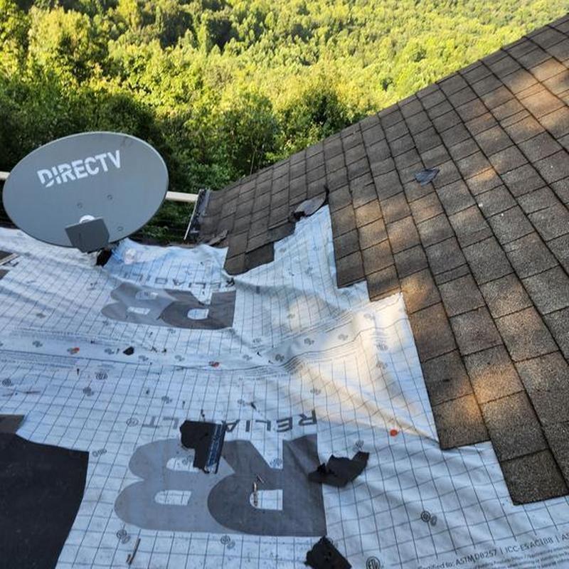 Roof shingles and underlayment damage with satellite dish