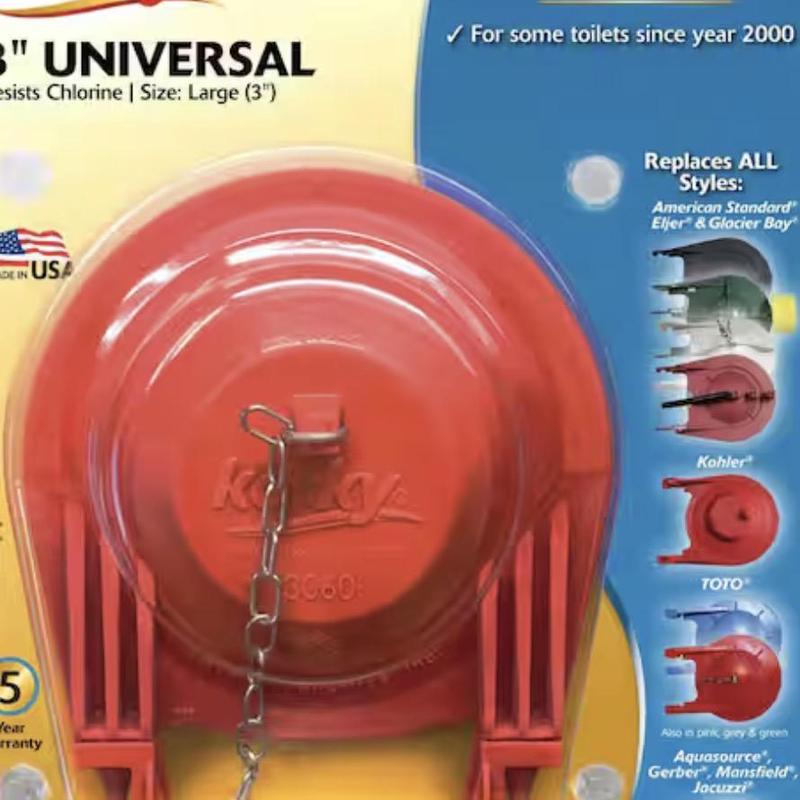 Toilet flapper universal replacement with chain attached Toilet flapper universal replacement with chain attached
