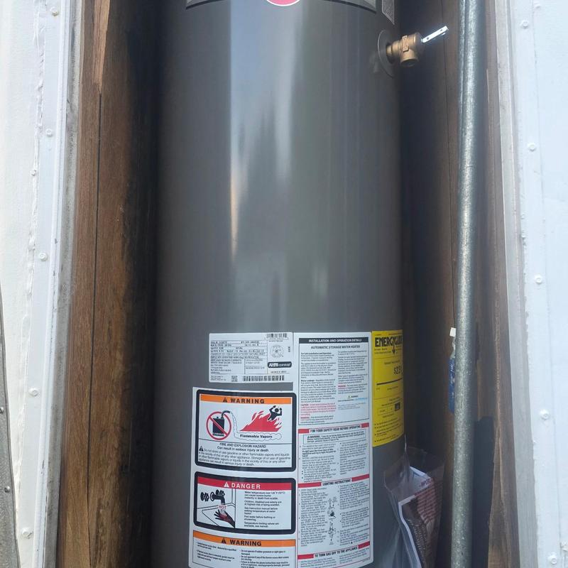 Water heater with mega press plumbing and galvanized pipes