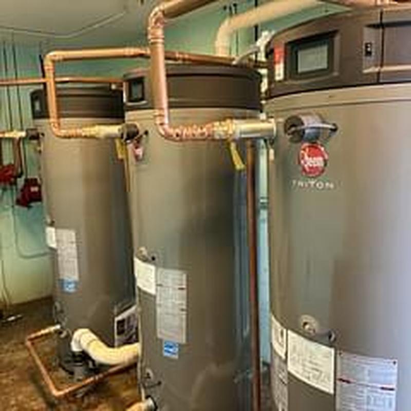 Commercial water heaters with copper piping installation
