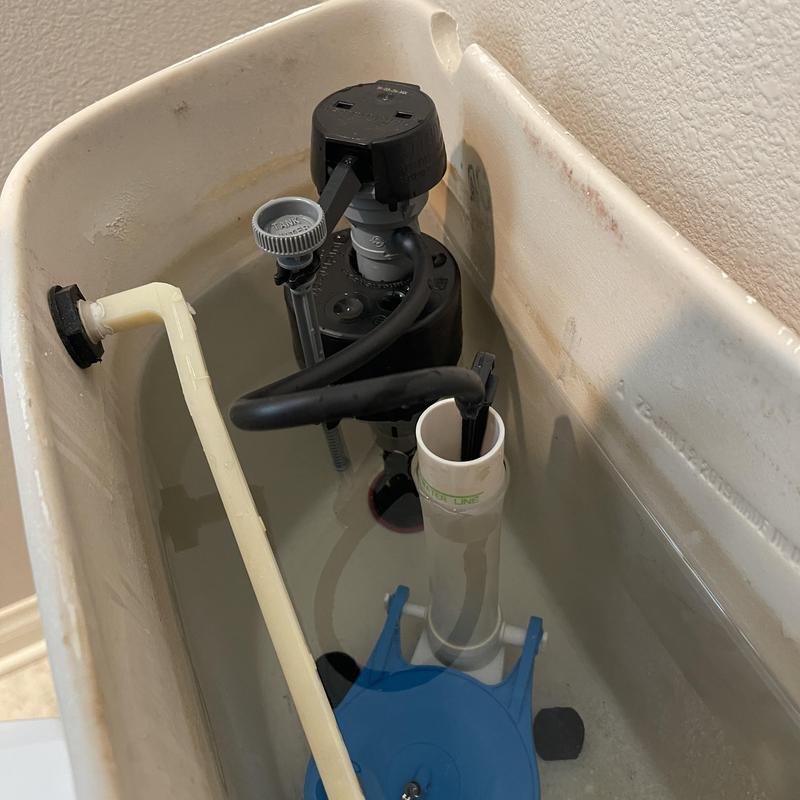 Toilet fill valve installation inside tank