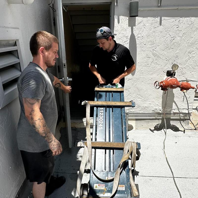 Commercial water heater removal with equipment