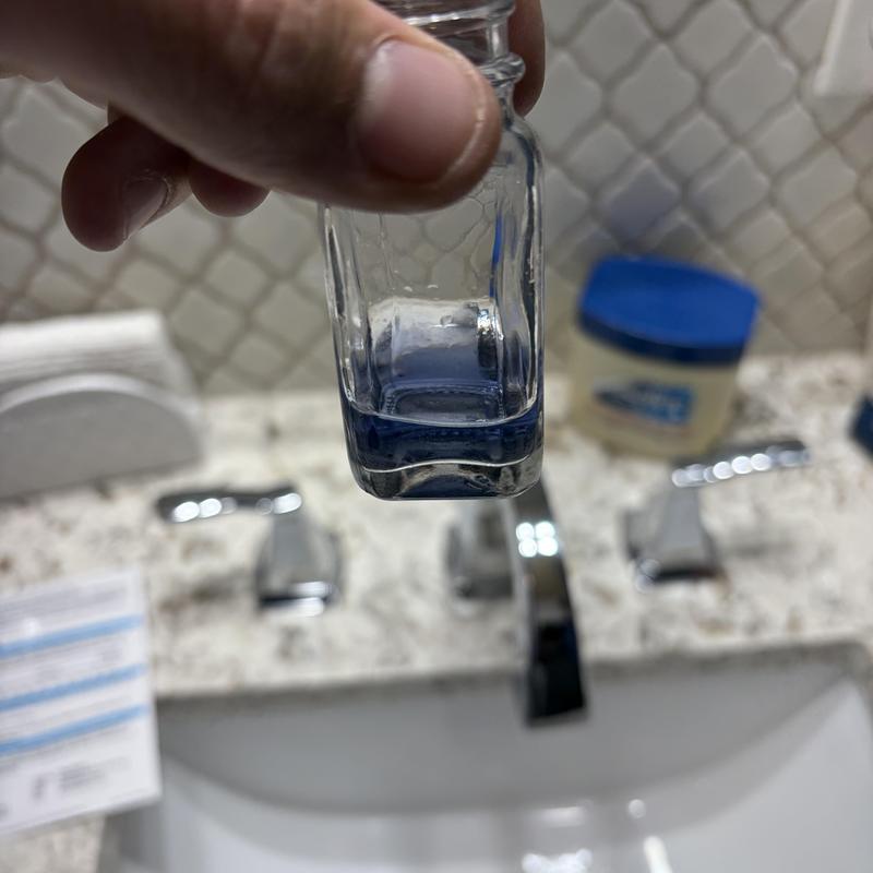 Water softener testing with dyed water sample Water softener testing with dyed water sample