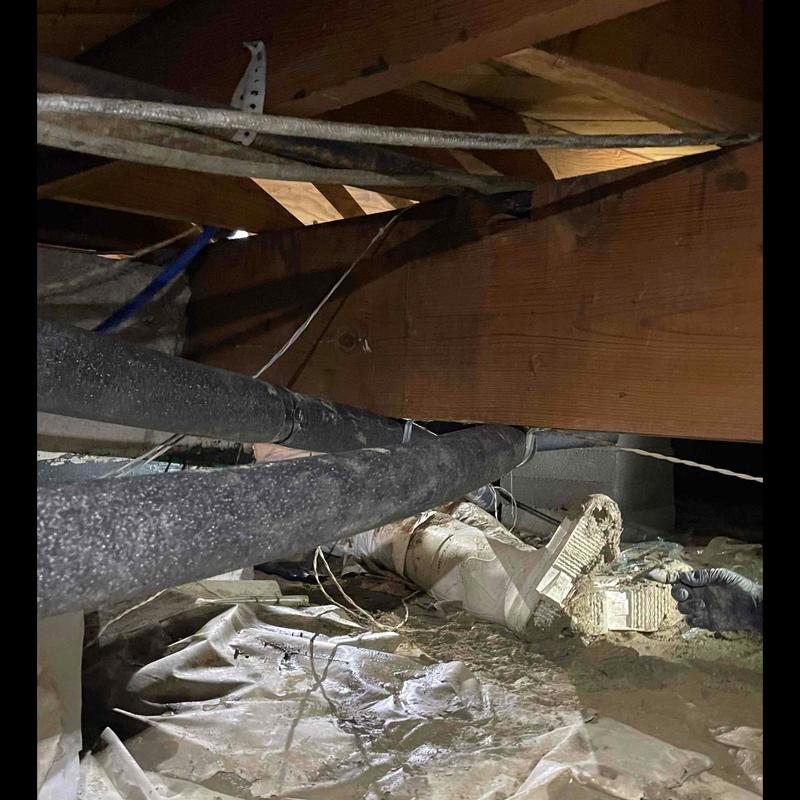 Pex cold water pipe with new shut off valve in crawl space