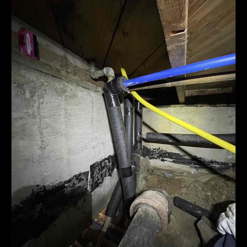 PEX cold water pipe with new shutoff valve box