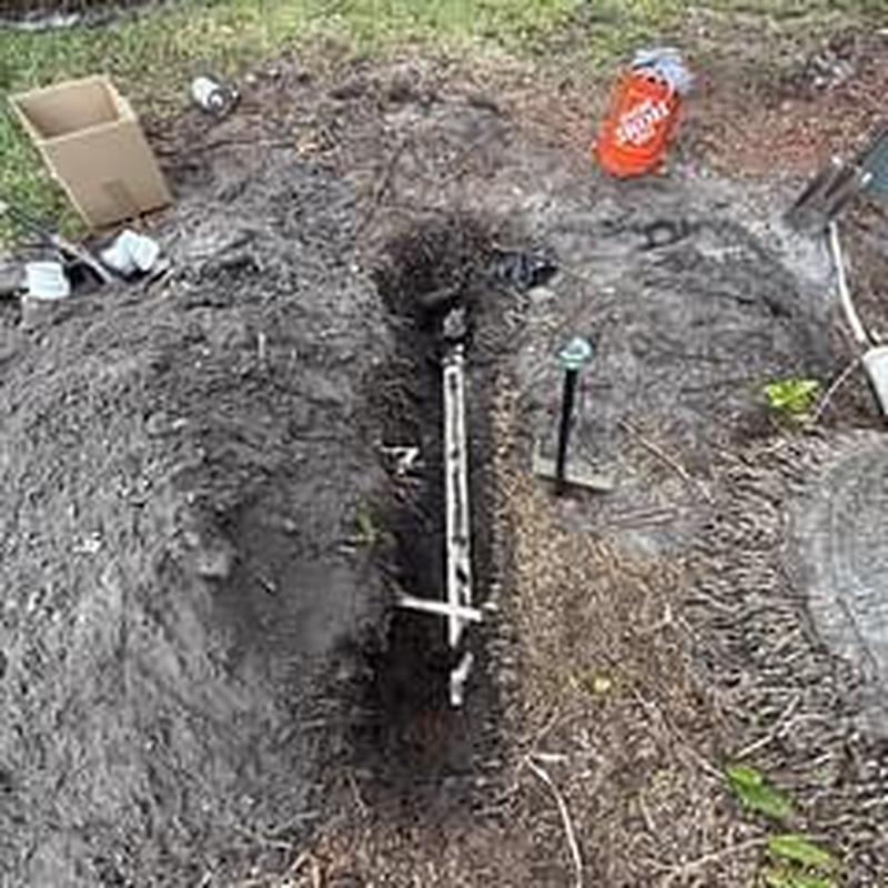 Clean out pipe replacement and relocation trench excavation