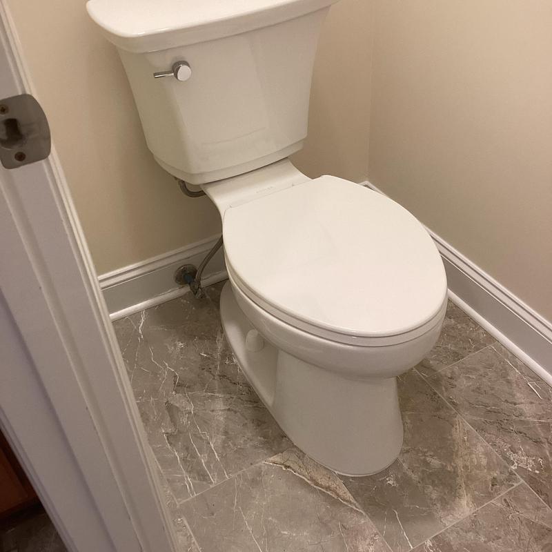 Toilet installation with flange repair and sealing