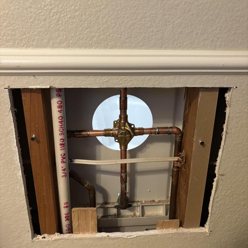 Moen Posi-Temp shower valve installation in wall cavity Moen Posi-Temp shower valve installation in wall cavity