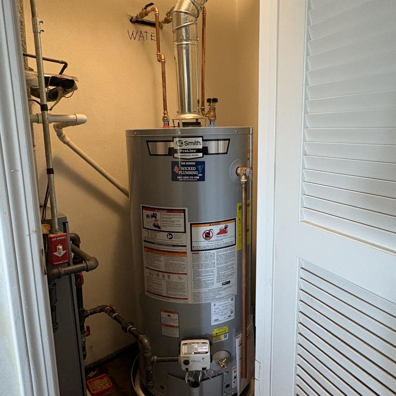 AO Smith 40-gallon natural gas water heater installation