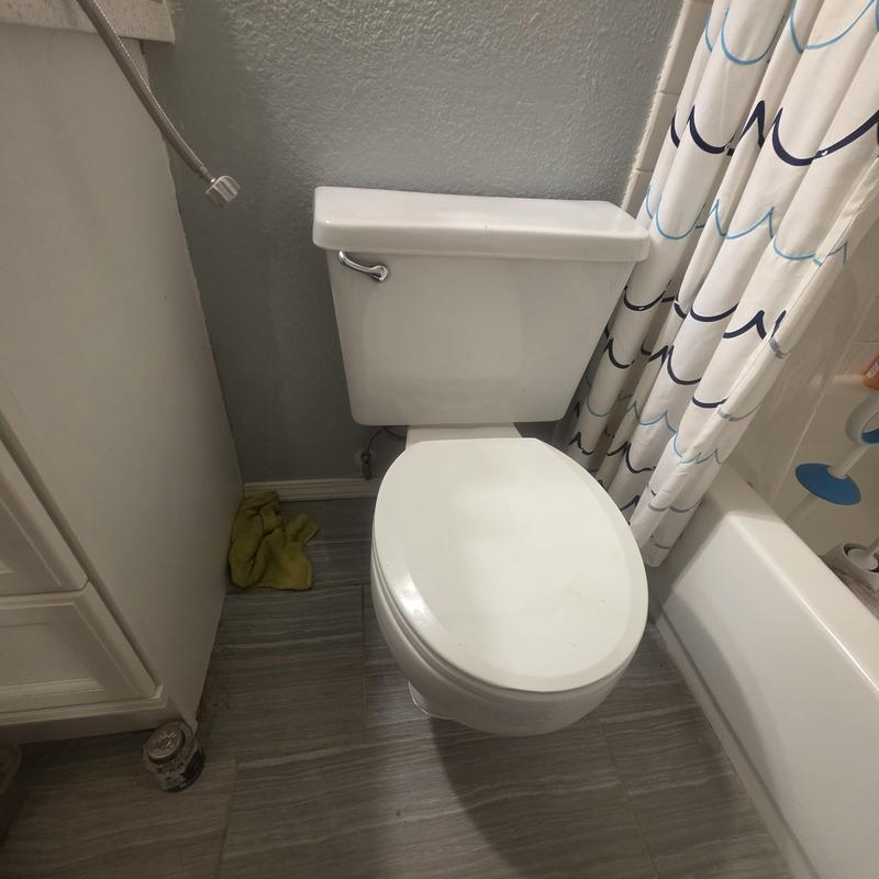 Toilet with new wax ring and supply line installed