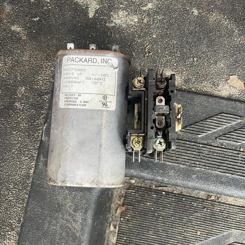 HVAC compressor start assist capacitor and contactor parts