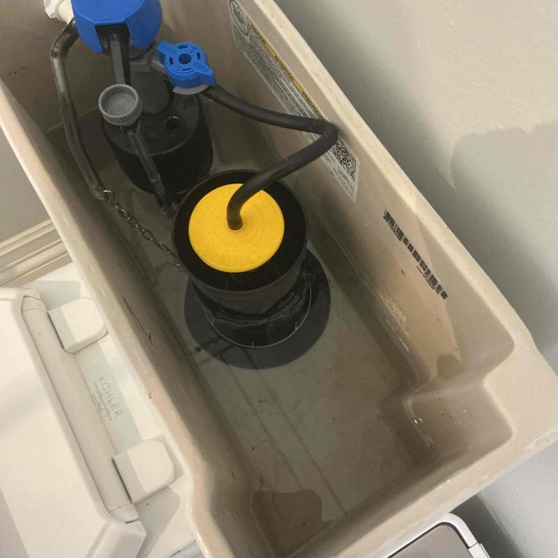 Toilet tank fill valve and flapper assembly replacement