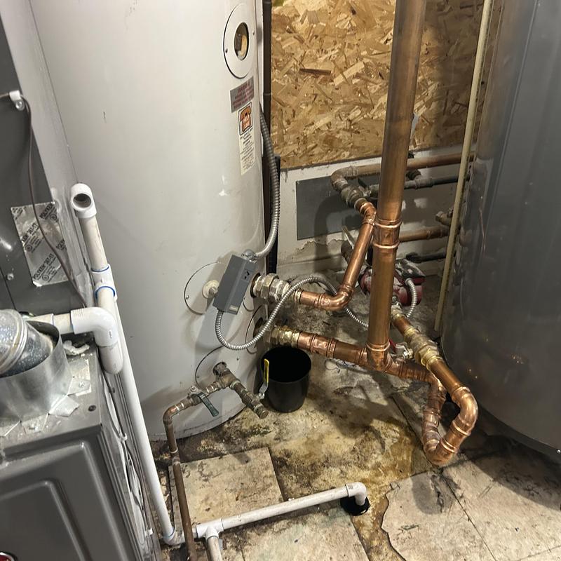 Water heater copper piping with replaced connections Water heater copper piping with replaced connections