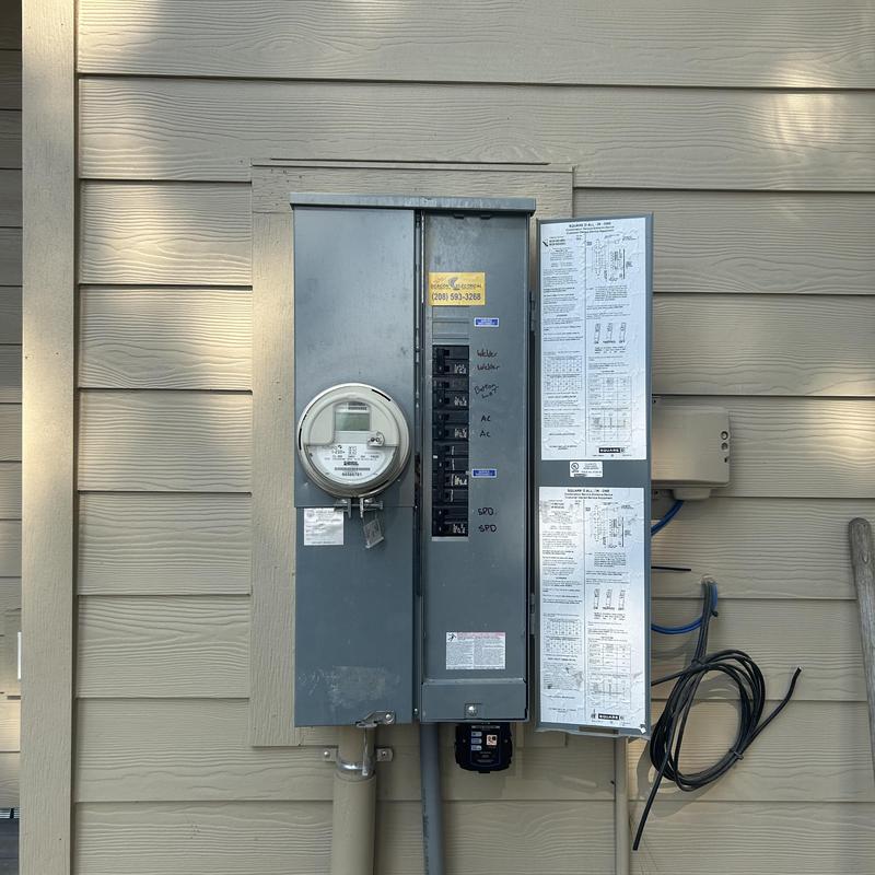 Main electrical panel with surge protective device installed Main electrical panel with surge protective device installed