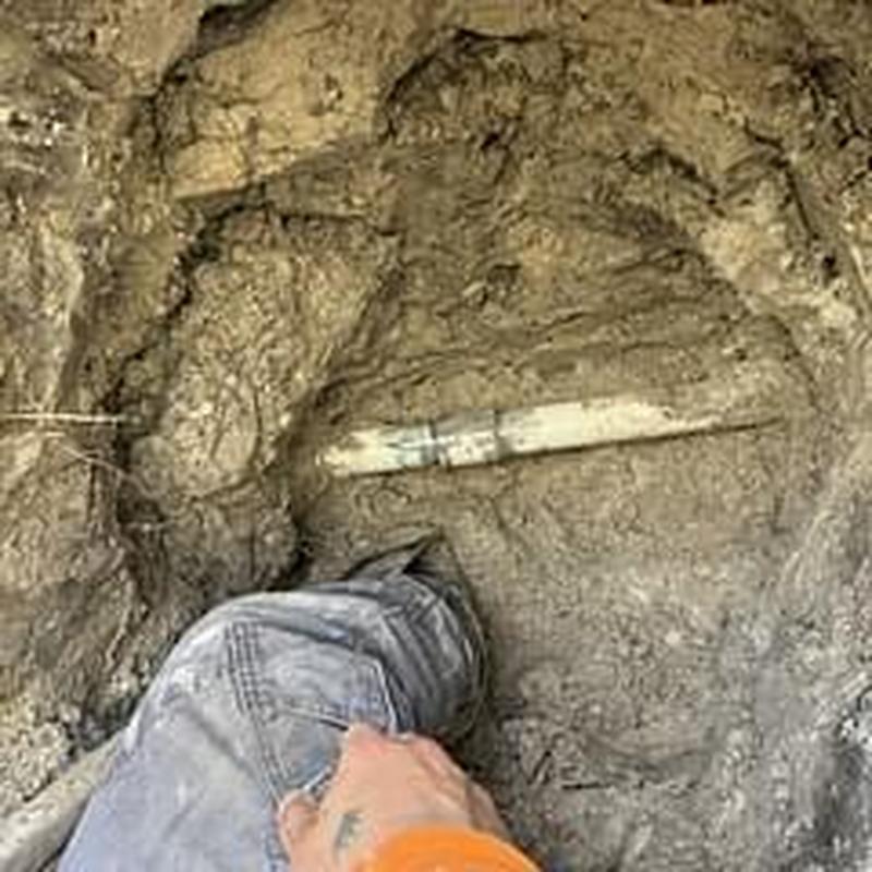 PVC water pipe leak excavation and repair site