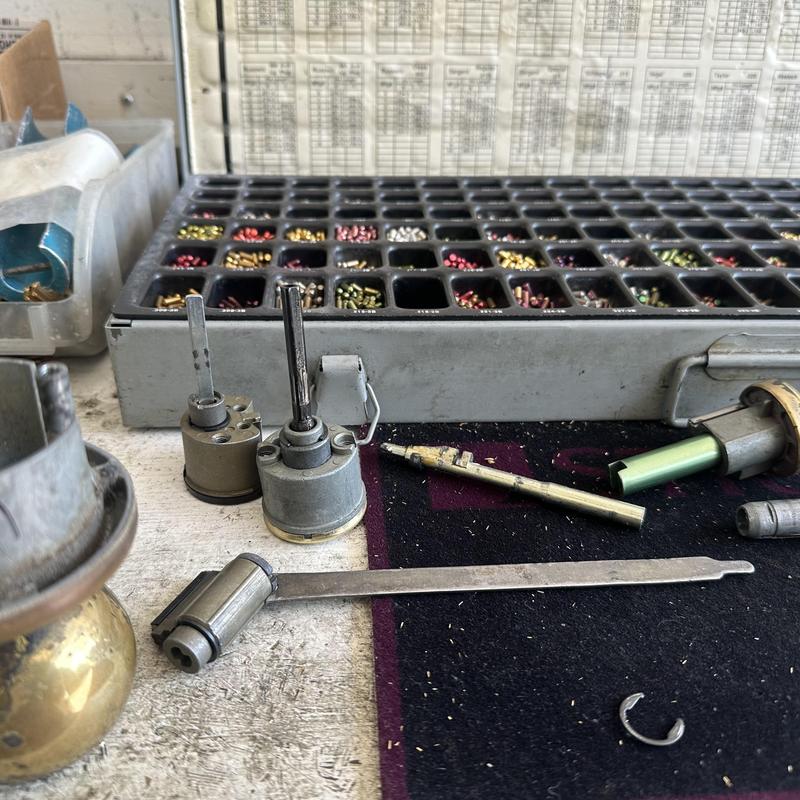 Lock cylinder parts and key pins for rekeying job Lock cylinder parts and key pins for rekeying job