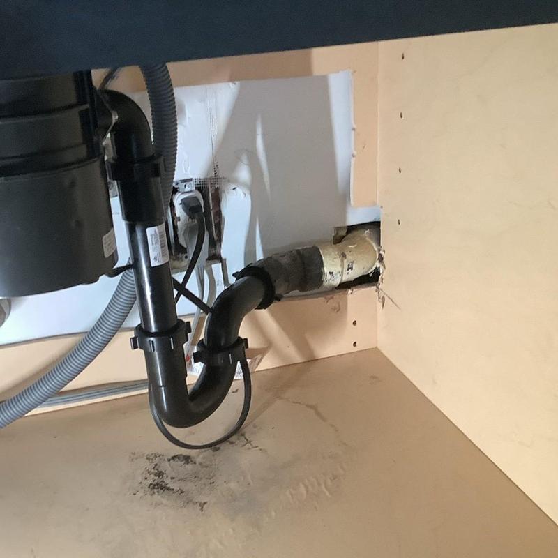 P-trap and drain piping with compression fittings installation