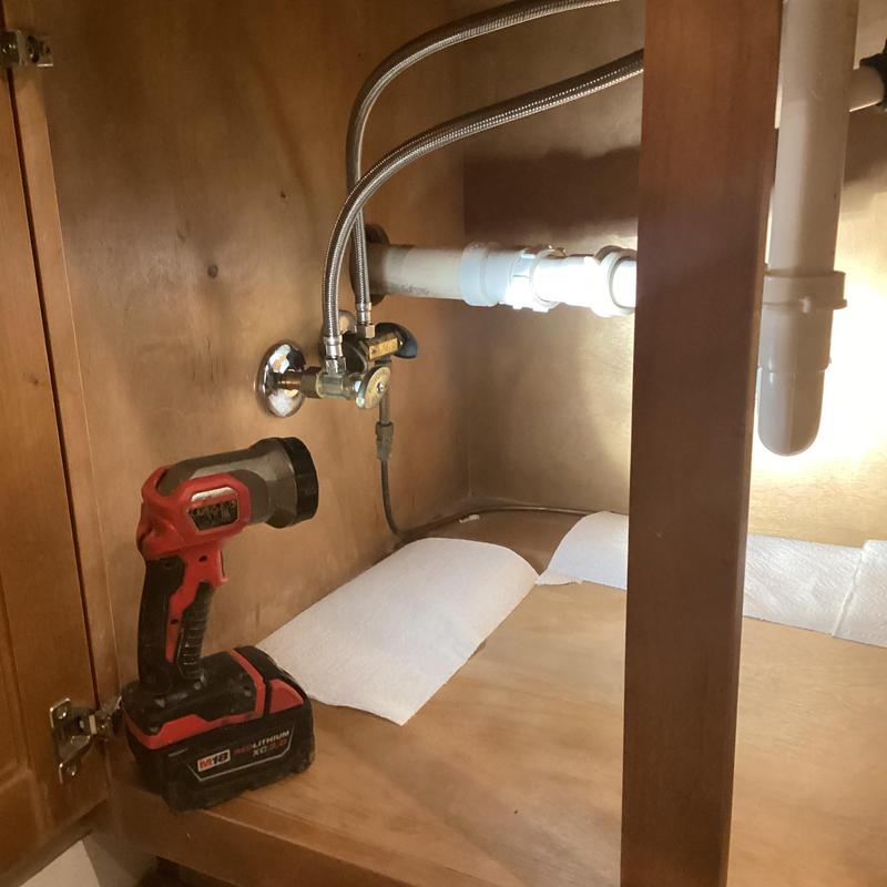 Bar faucet supply lines and shutoff valve installation