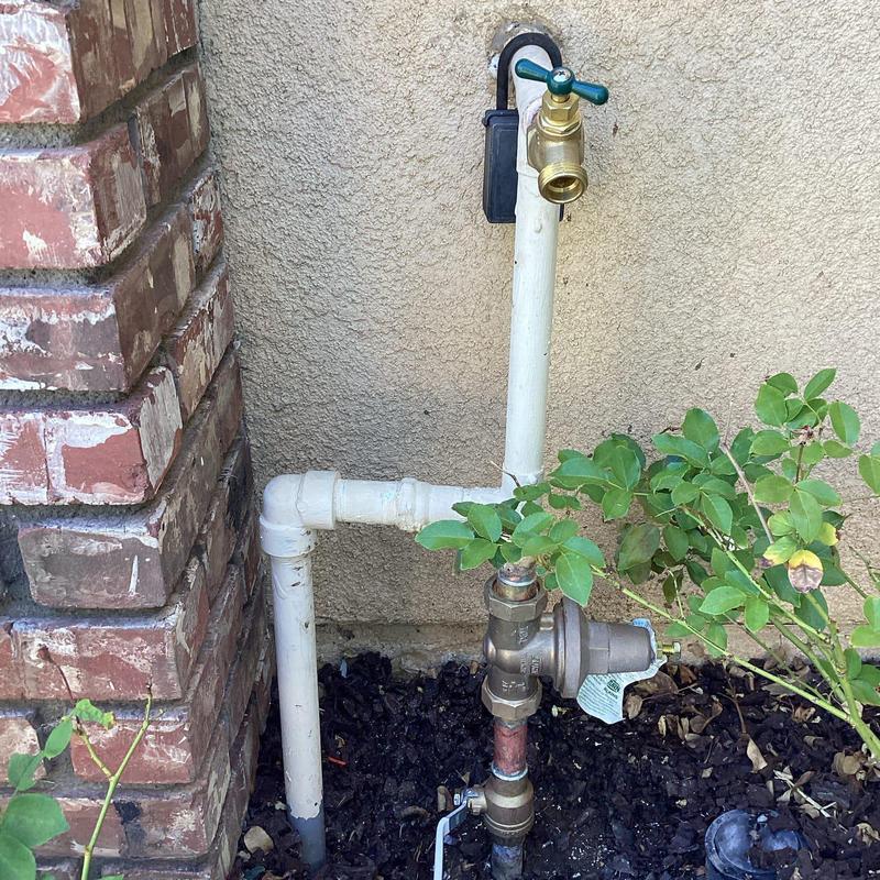 1-inch pressure regulator and ball valve installation