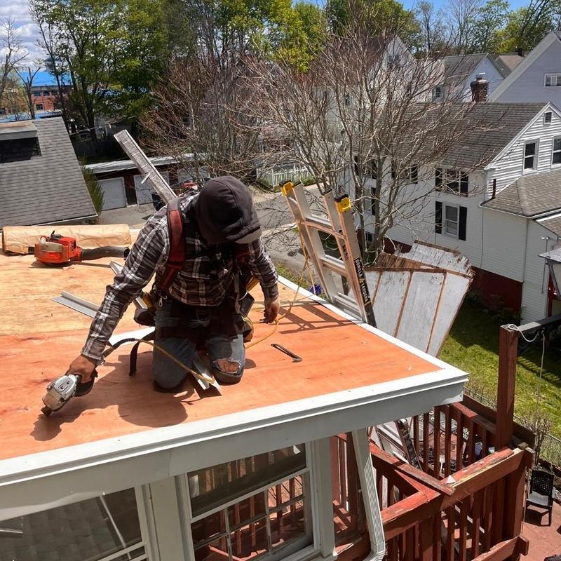 Roof decking installation on residential home