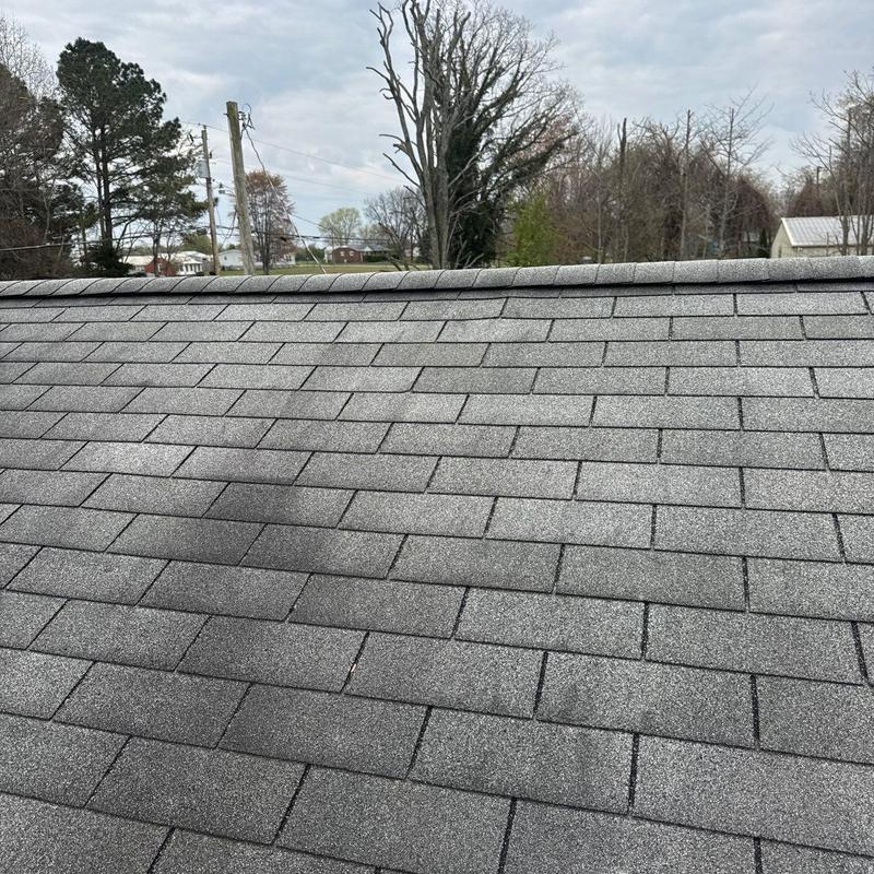 Asphalt shingles roof with hail damage inspection