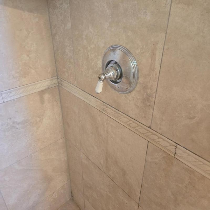 Shower valve replacement with tile access panel installation