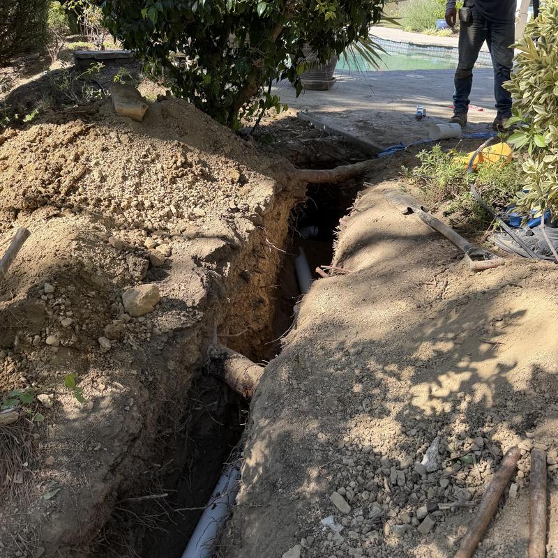 4-inch storm drain reroute with trench excavation