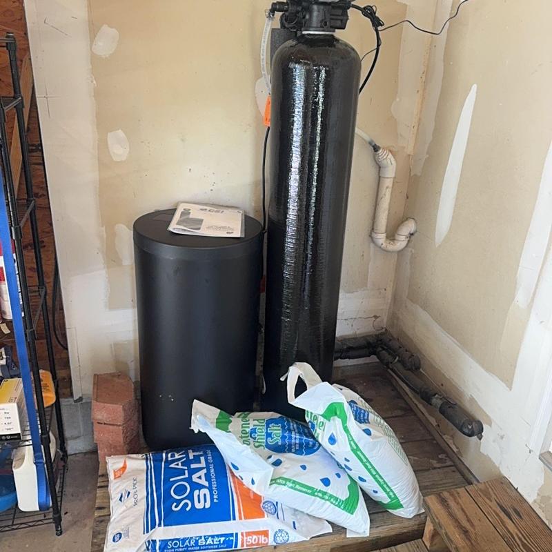 CSI water softener system with salt bags installed