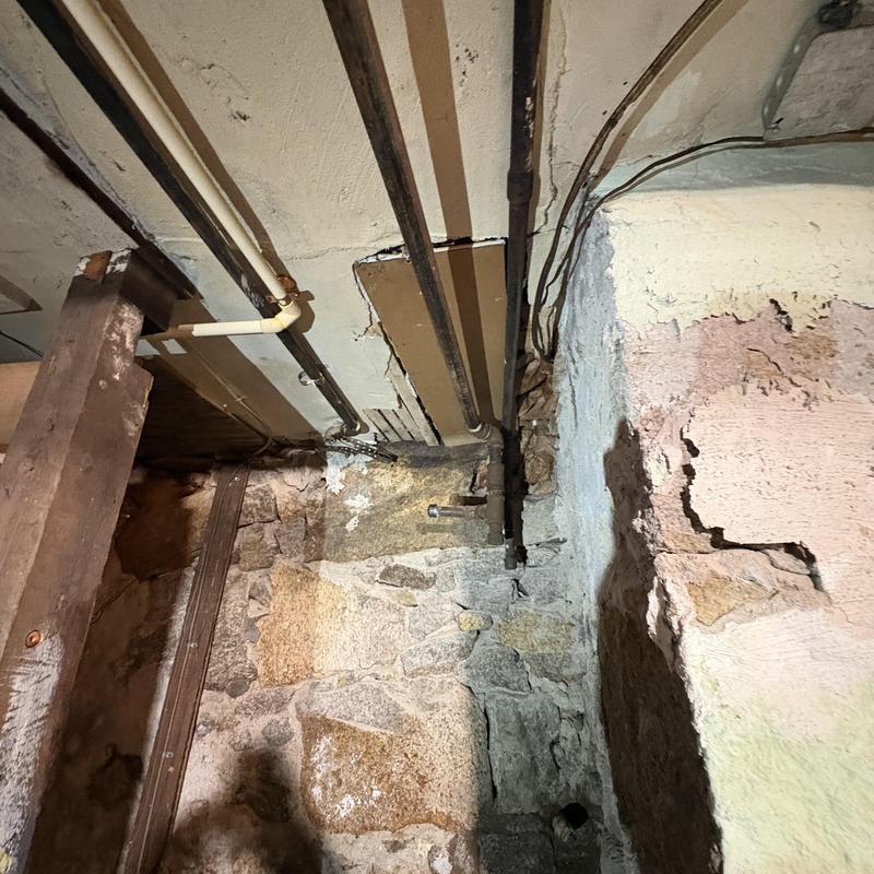 Boiler pump flange and gas line pipe installations