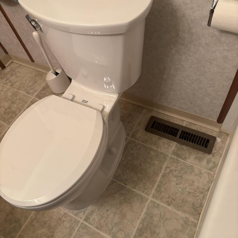 Toilet replacement and testing in residential bathroom