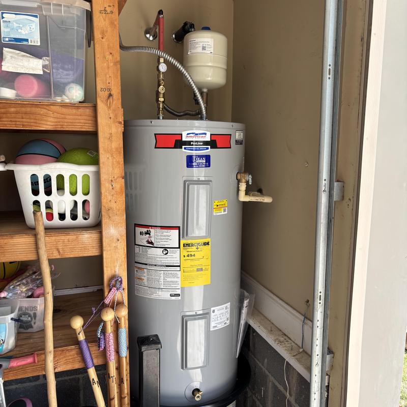 50 gallon electric water heater with mixing valve installed