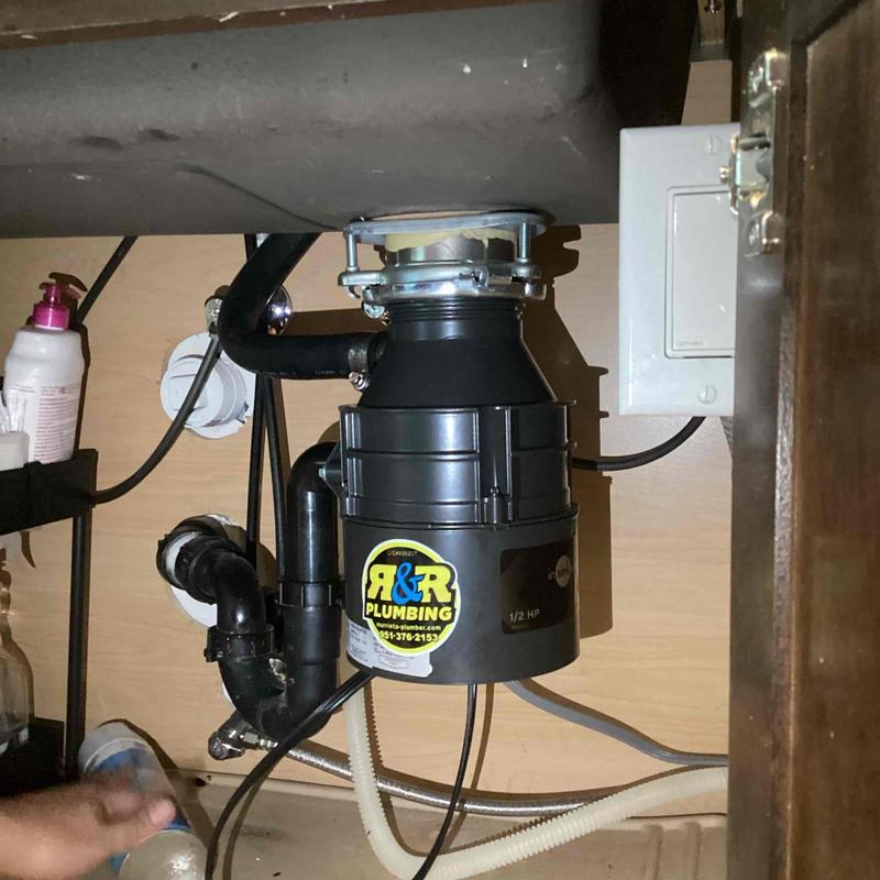 Badger 5 garbage disposal installed under sink