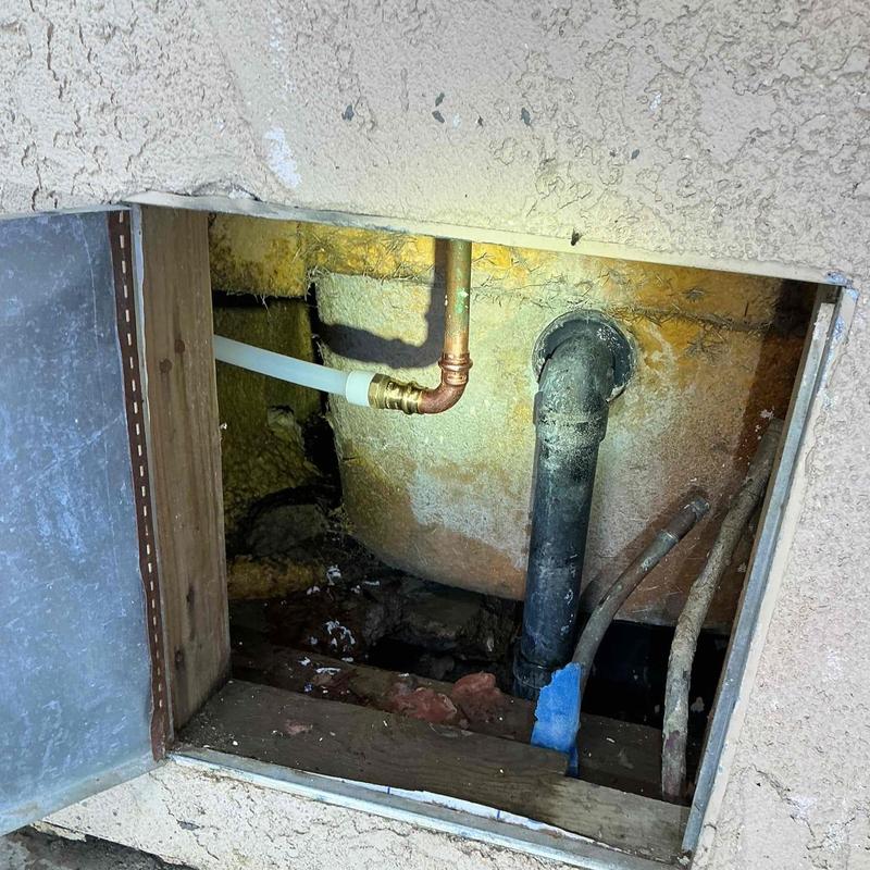 12-inch PEX piping with new fittings installation
