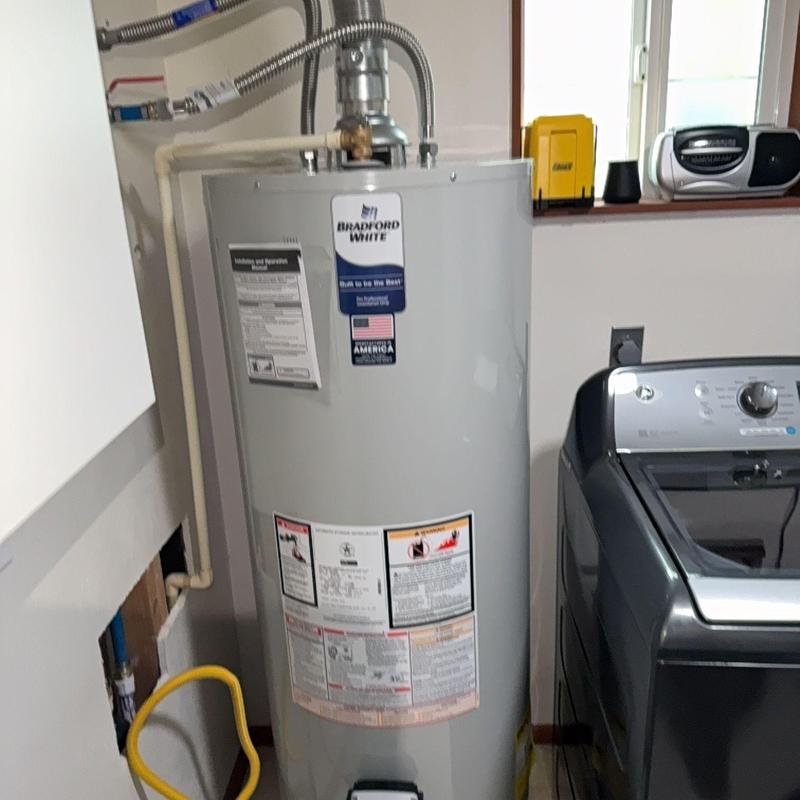 Bradford White 50-gallon natural gas water heater installation
